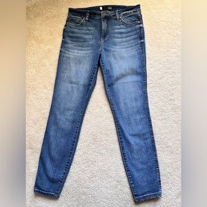 KUT High Rise Fab Ab Ankle Skinny Jeans in Classic Blue Wash, Size 8